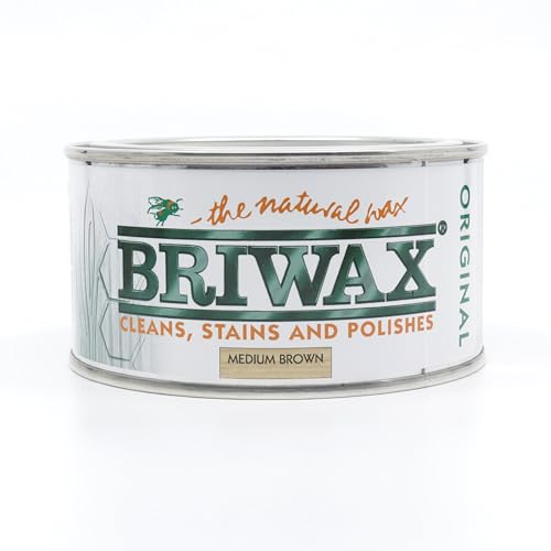 Briwax Original Medium Brown 200g - New Size for Smaller Jobs - The Natural Wax - Cleans, Stains and Polishes
