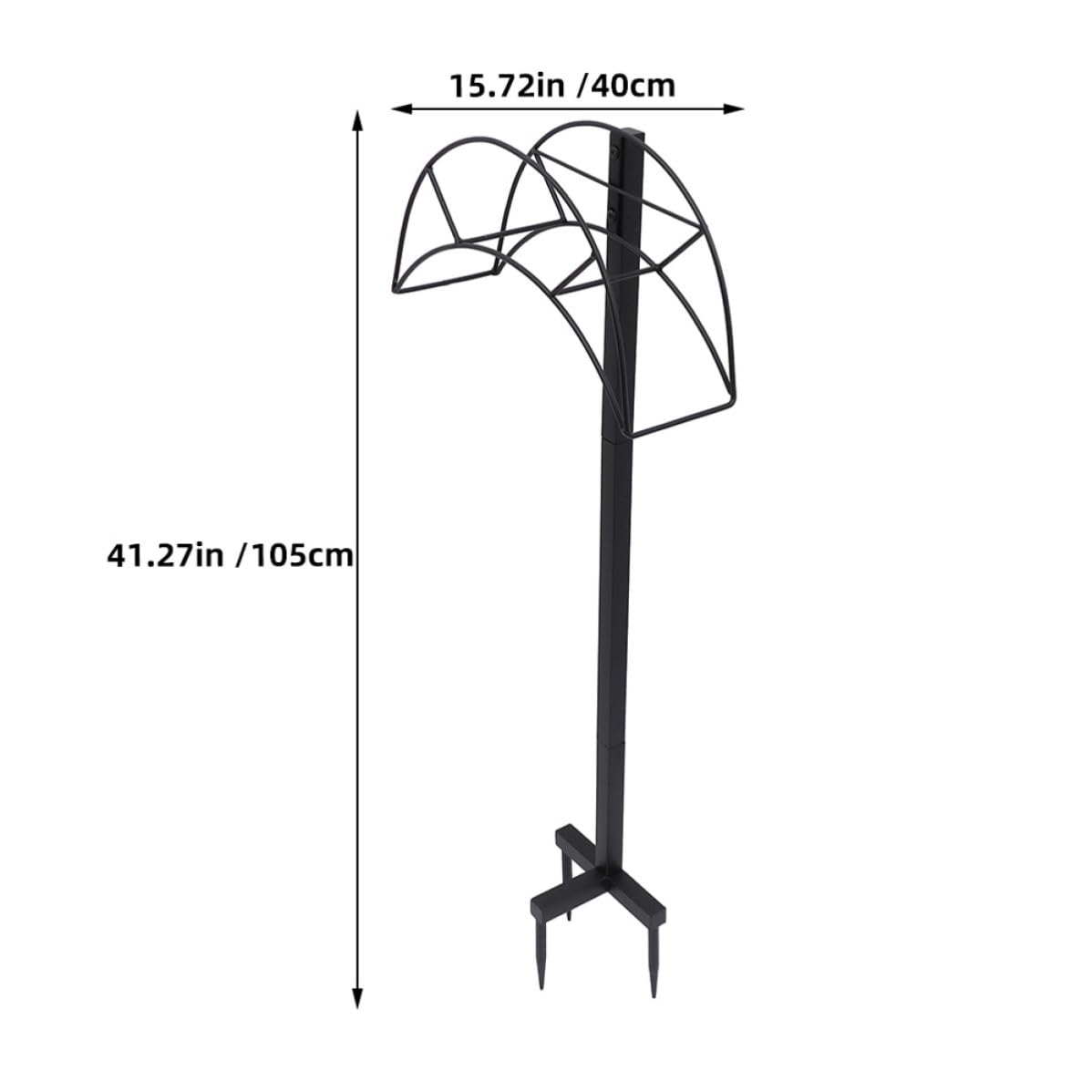 Freistehender Gartenschlauchhalter Schwarz aus Eisen