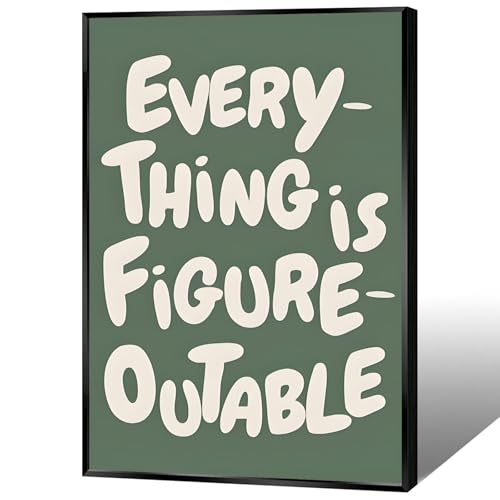 Everything is Figureoutable Quote Print Poster, Inspirational Quote Wall Art,
