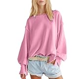 CUTeFiorino Sudadera de cuello redondo para mujer, informal, manga larga, lateral, dividida, con capucha, para gatos, Rosa., M