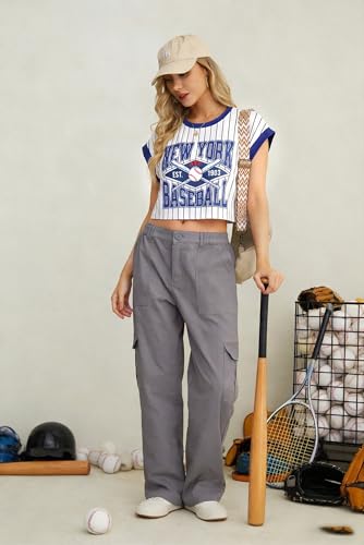 Image of Baseball Shirts Women Baseball Mom Tshirt Funny Ballgame Graphic Tee Game Day Fan Gift Casual Short Sleeve Crop Tops