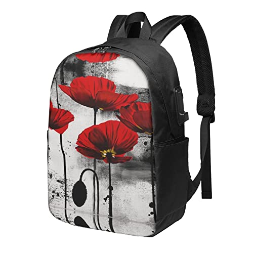 Cadeau ordinateur portable sac coquelicot noir pour homme et femme idée anniversaire et fêtes