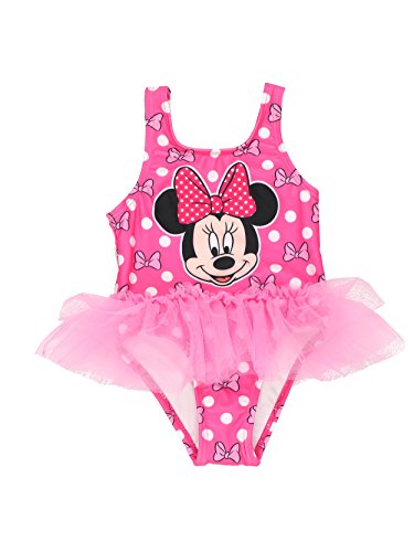 Minnie Mouse Girls Swimwear Swimsuit (4T, Pink)