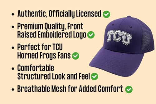 Gorra Trucker Malla Texas Christian Morado/Blanco miniatura 5