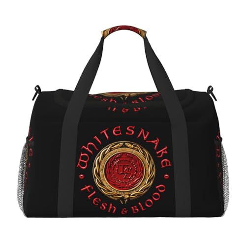 ボストンバッグ 旅行バッグ Whitesnake Logo ホワイトスネイク 大容量 軽量 キャリーオンバッグ 旅行カバン メンズ レディース スポーツバッグ 3way 靴収納 一泊二日 2泊 旅行/修学旅行/出張/アウトドア
