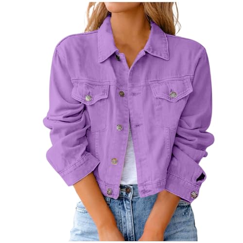 Blouson jean femme chic élégant à la coupe demi-courte raffinée