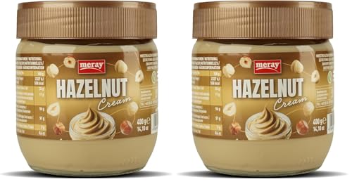 MERAY Crema de avellanas 25% 400g (Paquete de 2)