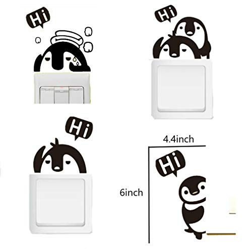 Stickers removibles para interruptores con diseño de 4 pingüinos miniatura 4