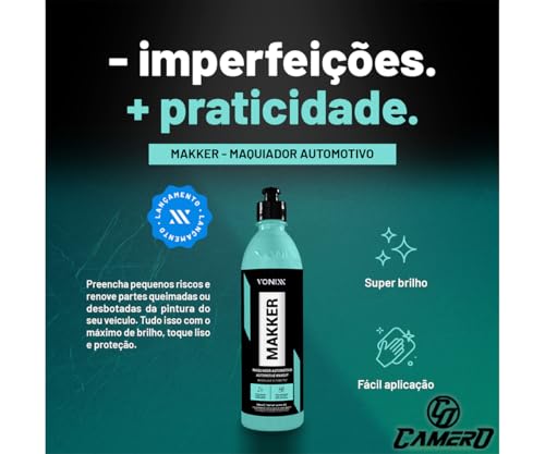Kit Automotivo Makker Maquiador Automotivo Renova Pintura Defeitos + Aplicador De Espuma Vonixx