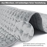 Heizkissen mit Abschaltautomatik, 84 x 43 cm Elektrisches Wärmekissen mit Schneller Heiztechnik und Timer, Sicheres Wärmepads aus Weiches Flanell für Rücken Nacken Schulter, Grau