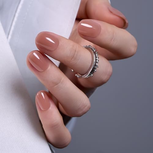 Image of CurvLife Soft Gel Press On Nails Square, Long-Lasting 32Pcs 16Size Reusable Stick On Fake Nails Kit with Glue Tabs, Glossy Salon-Style Manicure for Women Teens Beginners, At-Home (Rosy Calm)
