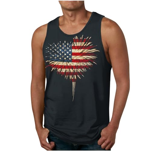 Camiseta sin mangas con estampado digital 3D para hombre, diseño del Día de la Independencia, chaleco de playa hawaiano de verano, adelgazante, ligero, para entrenamiento, gimnasio, entrenamiento