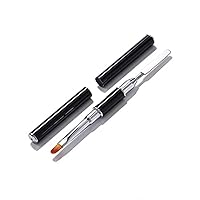 Vista 1 de Cepillo y recogedor de gel de uñas de polietileno, herramienta de cepillo de uñas de gel de acero inoxidable de doble extremo para cepillos