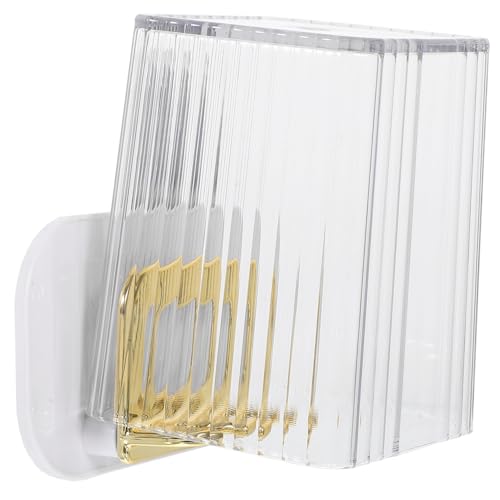 ABOOFAN 1Juego Soporte De Pared para Cepillos De Eléctricos Portacepillos con Vaso para Enjuague Bucal Instalación Sin Taladro Transparente