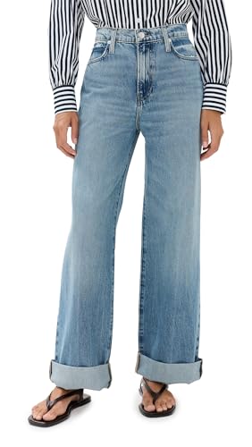 FRAME Women's Le Jane Wide Leg Cuffed Jeans
