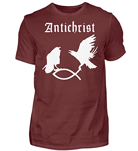 T-shirt Antichrist rouge pour homme haut de gamme taille S