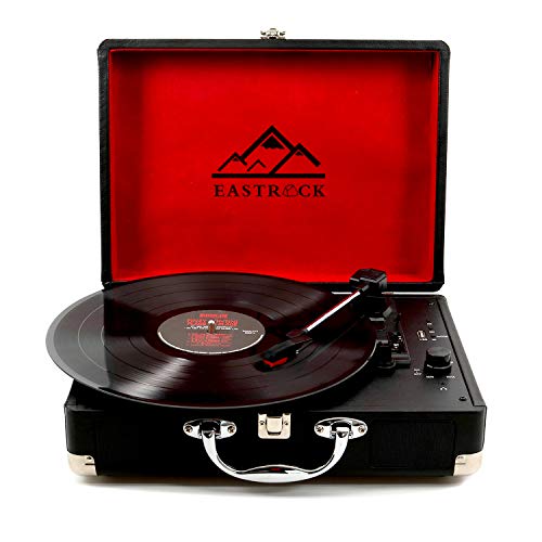 EastRock Platine Vinyle Bluetooth Portable USB, Vintage Platine Vinyle à 3 Vitesses (33/45/78 RPM), Tourne-Disque avec… - Les Beatles, Paul McCartney, John Lennon, RIngo Starr, George Harrison EastRock Platine Vinyle Bluetooth Portable USB, Vintage Platine Vinyle à 3 Vitesses (33/45/78 RPM), Tourne-Disque avec…