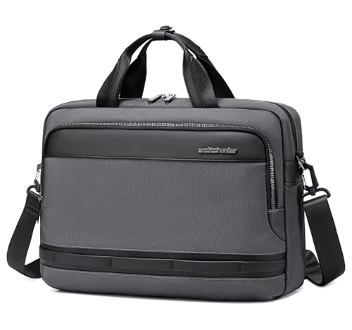 Image of Arctic Hunter Laptop Bag for Men Women 2 in 1 Office Sling Hand Bag with 15.6 inch Laptop Pocket Multiple Compartments Detachable Shoulder Strap Shockproof Water-resistant Briefcase (Grey)