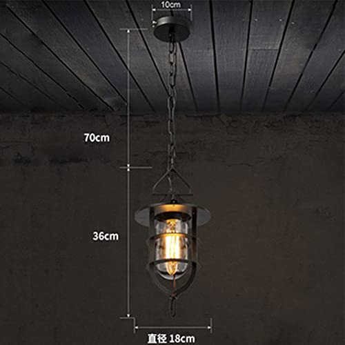 Suspension rétro E27 en fer pour déco de bar et barbier - 7