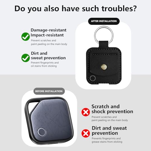 TUOOUT Premium PU Leather Protective Cases for UGREEN FineTrack and UGREEN Finder Duo Case: Scratch-Resistant, Stain-Resistant, Waterproof, and Anti-Loss Design. 2-Pack. - 2