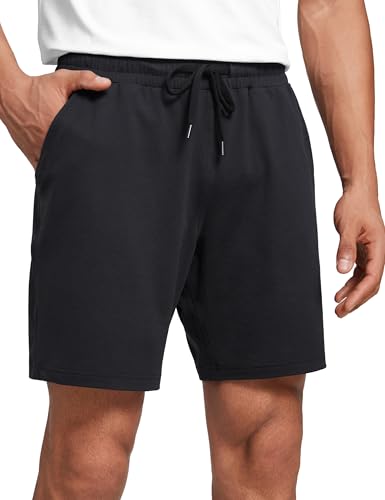 CRZ YOGA Cloud Jersey Mens Lounge Lightweight Sweat Shorts - 7'' Soft Breathable for Casual Workout with Pockets