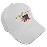 Speedy Pros Baseball Cap Philippines Flag Embroidery Countries Acrylic Hats for Men & Women Strap Closure White