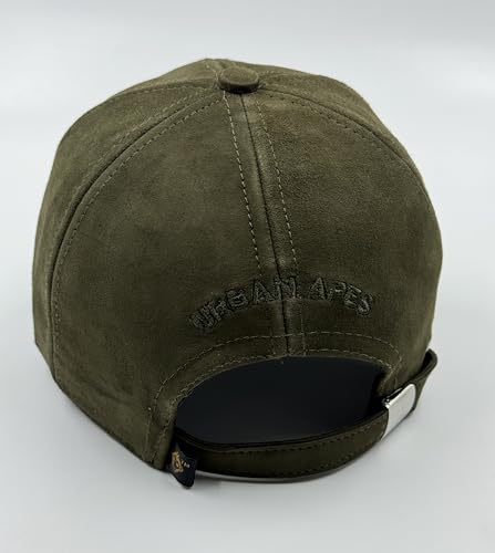 Image of Pure Leather Cap for Mens and Womens Adjustable Cap Cap Pure Suede Leather Cap