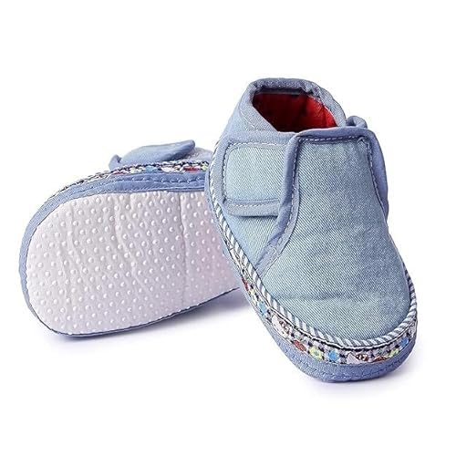 Image of Butterthief Unisex Baby Prewalking Shoes for Newborn Boys & Girls | Soft Sole Infant Bootie with Anti-Slip Bottom | Lightweight Cotton Footwear Early Walker Shoes (6-9 Months, 12 CM)