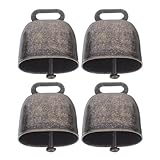 ERINGOGO 4個ブロンズ製 防盗効果付き 大音量カウベル 農場用放牧ベル な音色で動物の居場所を把握 鈴飾りとしても活躍する小型アクセサリー