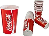 Kaufen Sie mit Vertrauen Coke Coca Cola Pappbecher, 400 ml, ideal für Fast Food, Imbissbecher, Restaurant, Events, Geburtstage, Hochzeiten, Partys oder einfach nur in der Küche, 50 Stück