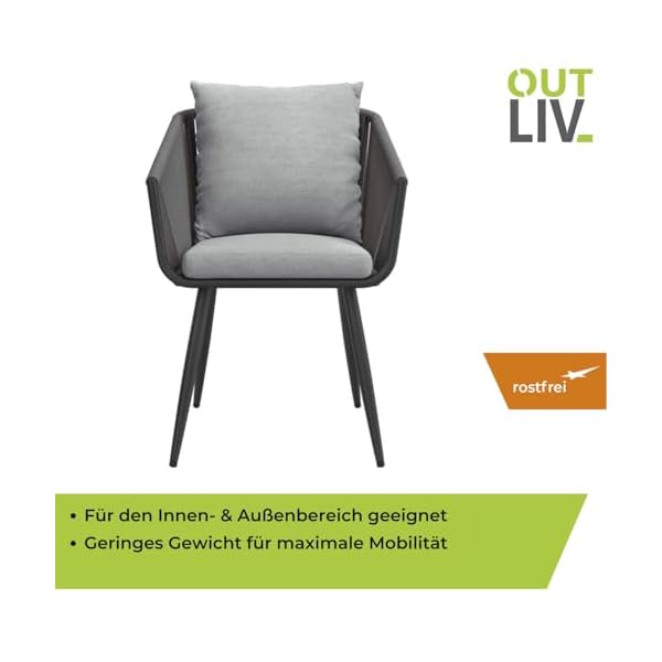 OUTLIV. Alex Gartenstuhl Anthrazit