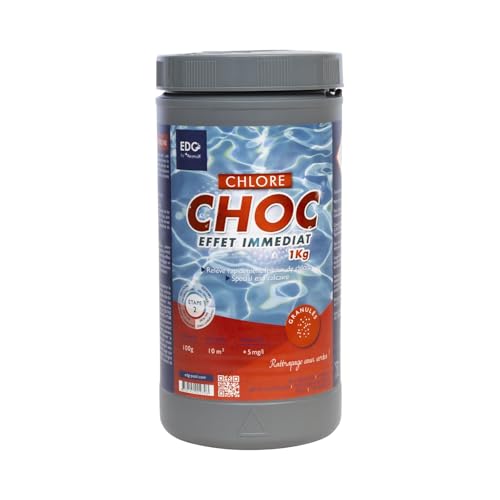 EDG EDENEA - Chlore Choc (Chlore Rapide) Piscine - Spécial Eau Verte - Effet Immédiat - Granulés - Boite 1 kg - Gamme by Aqualux