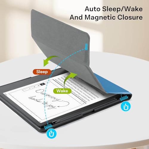 Image of CoBak Stand Case for Kindle Scribe - Premium Folio Leather Cover with Pen Holder, Auto Sleep /Wake - Compatible with 10.2 Inch Kindle Scribe (2022 /2024 Release)
