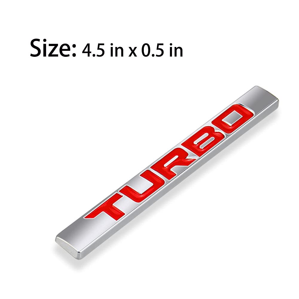 2Pcs 4 5 Length 3D Metal Turbo Car Truck Door Body Side Fender Rear Trunk Adhesive Emblem Badge — view 2
