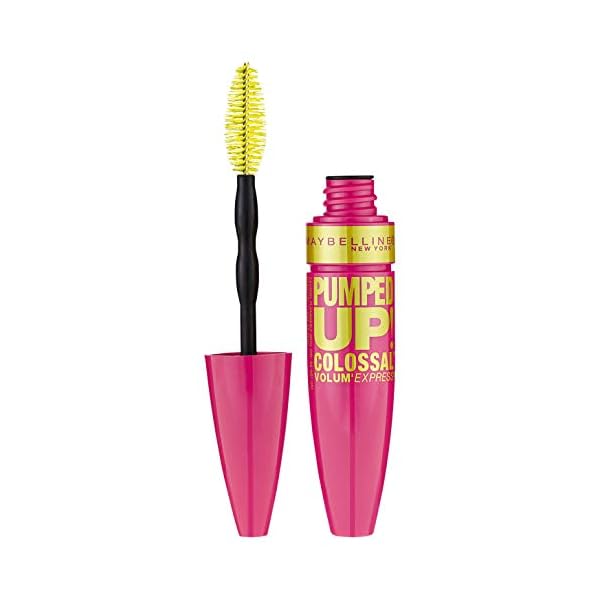Maybelline-New-York-Volum-Express-Pumped-Up-Colossal-Mascara-Washable-Glam-Black-033-Fl-Oz Maybelline Volum' Express Pumped Up Colossal Mascara, Washable Formula Infused with Collagen for Up To 16x Lash Volume, Glam Black, 1 Count