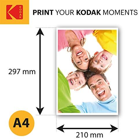 Kodak Glossy Photo Paper A4 Size 240gsm | Premium High Gloss Photo Paper for Inkjet Printers (A4 - 50 Sheets)