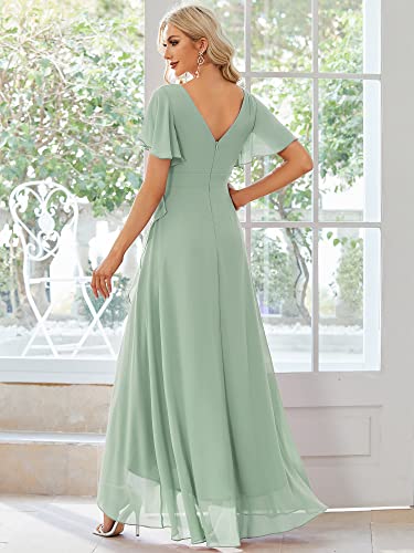 Robe longue fluide chic avec col V pour cérémonie et soirée - 2