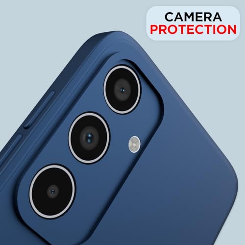 Image of Outlouders Back Cover for Samsung Galaxy A35 5G | Camera Protection | Durable Soft Matte Silicone Bumper Case (Blue)