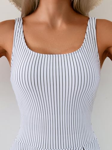 Image of Eomenie One Piece Swimdress Swimsuits for Women Tummy Control Swim Dresses Skirt Bathing Suit