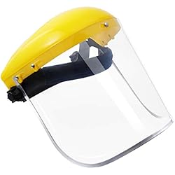 Casco Con Pantalla Facial Integrada Casco de Trinquete de Protección Facial de Seguridad con Visera Transparente Pantalla Protectora para Carpintería Rectificado Soldadura Segado