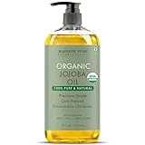 MAJESTIC PURE Organic Jojoba Oil - 100% Pure Cold Pressed Hexane Free for Skin, Hair, Nails - 8 Fl Oz