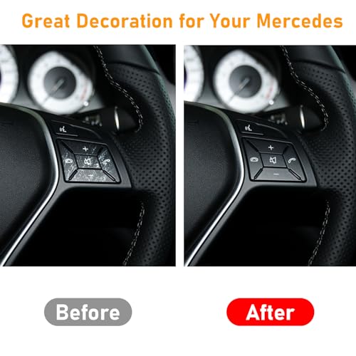 Image of Moonlinks Steering Wheel Button Sticker Compatible with Mercedes A B C