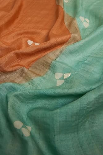 Taneira orange tussar silk saree in tussar silk – image 6