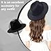 Unisex Classic Manhattan Structured Trilby Fedora Hat Wide Brim Felt Fedora Hat Cap Jazz Hat Black