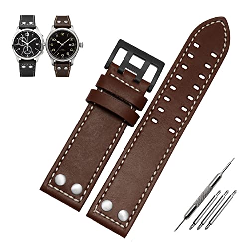 Bracelet de montre en cuir marron noir 20mm pour un style quotidien