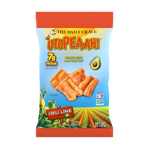 Utopea-ah! Protein Chips, Chili Lime, 1.1oz (Pack of 18)