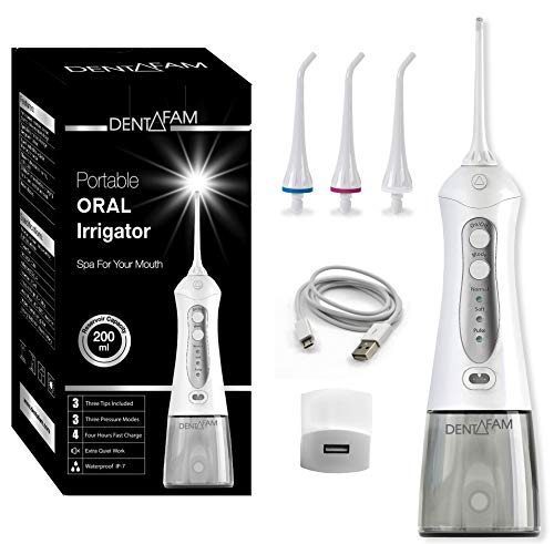 Water Flosser Cordless Oral Irrigator - Teeth Cleaner Water Floss - Rechargeable Portable Oral Irrigator for Travel and Home