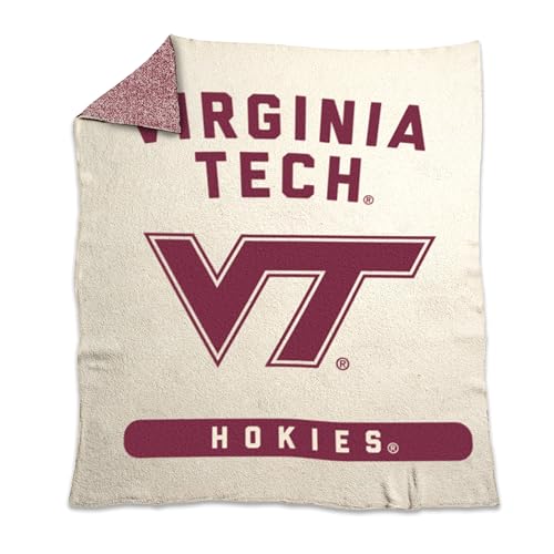 Logo Brands NCAA Virginia Tech Hokies Prime Luxe Dreams Blanket -Ultra-Soft Prime Luxe Dreams Fleece – 60” x 70” – Team Color Logo – Cozy Plush Blanket for Tailgating, Couch, or Game Day