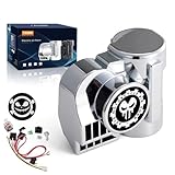 FARBIN Air Horn for Cars Trucks Motorcycle with Horn Cover Silver 12V 150DB Train Sound Car Horn Kit Super Loud Horns for Motorbike Truck Boat Pickup (12V, Silver Shell)