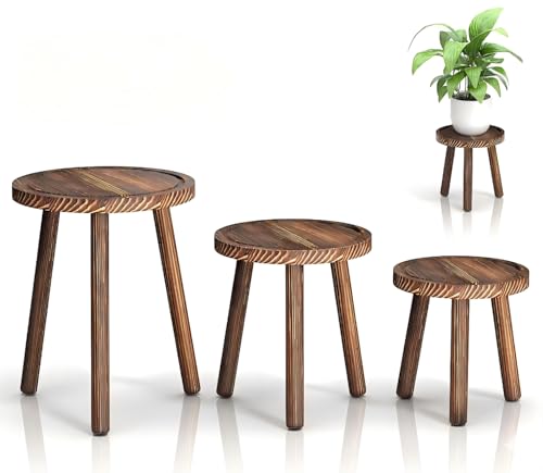 Vecxoty 3-Pack Wood Plant Stands Indoor, Single...